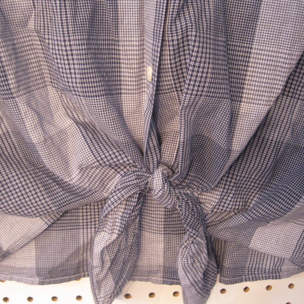 Roots Boyfriend Blue White Shirt - Picture 3 of 4